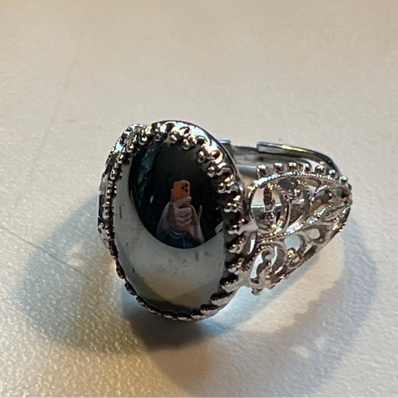 VINTAGE 1950s Faux gemstone & silver Ring JUDY LEE Label NEVER WORN Adjustable - Picture 3 of 16